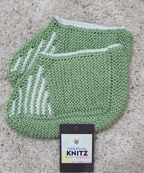 Light Green & White Socks