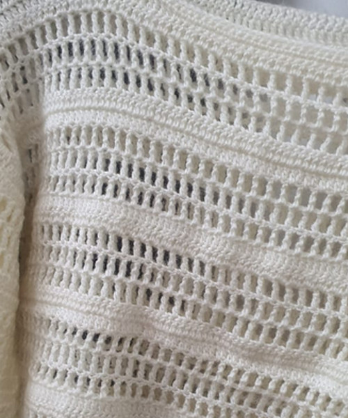 Offwhite Crochet Hand Knitted Top