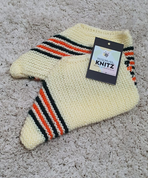 Offwhite Handknitted Woolen Socks